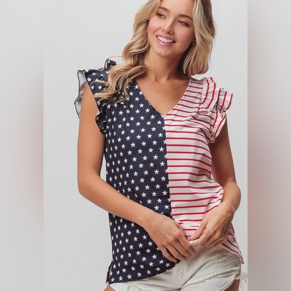 BiBi Tops - Bibi Lady Liberty tank blouse large